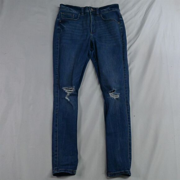Lot 2 Express 4 High Rise Skinny Medium Blue Black Stretch Denim Womens Jeans - Picture 2 of 9